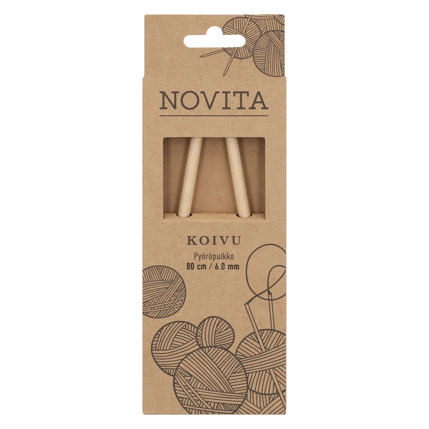 Novita pyöröpuikot 80 cm koivu 6.0 mm, myyntierä 5 kpl