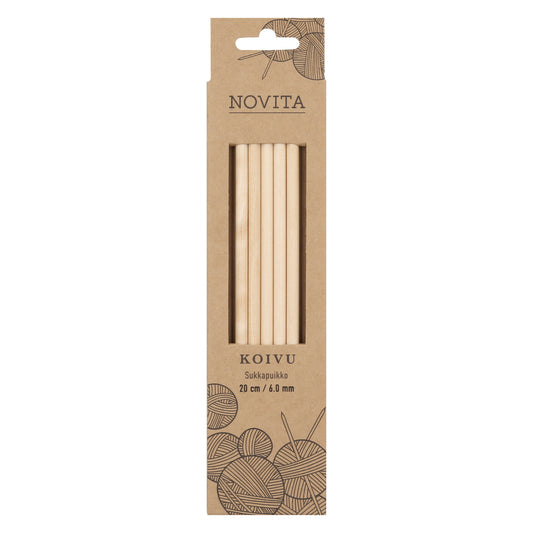 Novita sukkapuikot 20 cm koivu 6.0 mm, myyntierä 5 kpl