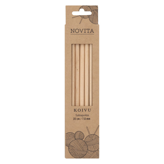 Novita sukkapuikot 20 cm koivu 7.0 mm, myyntierä 5 kpl