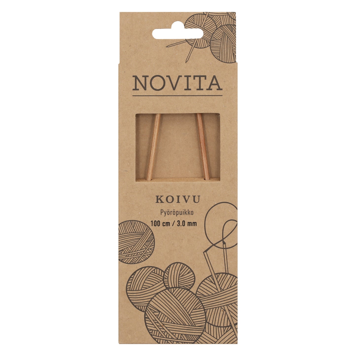 Novita pyöröpuikot 100 cm koivu 3.0 mm, myyntierä 5 kpl