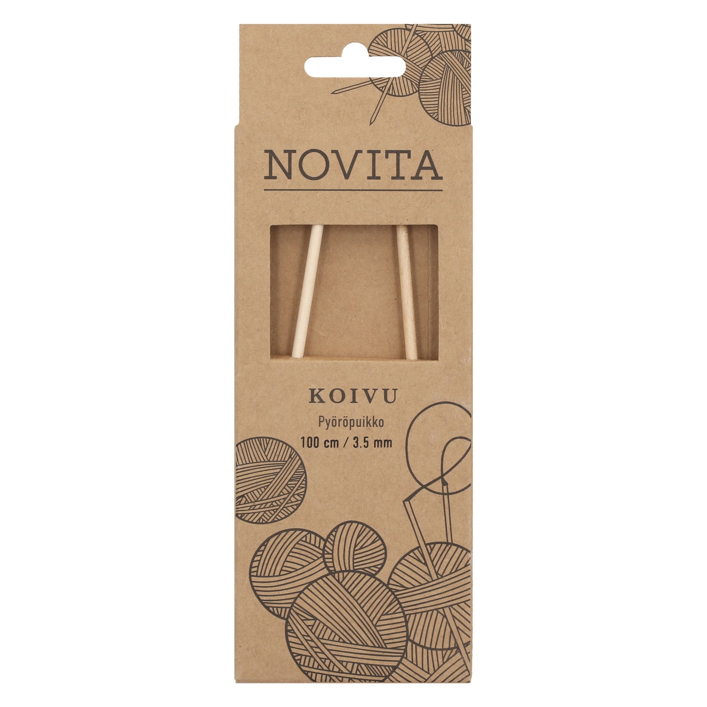 Novita pyöröpuikot 100 cm koivu 3.5 mm, myyntierä 5 kpl