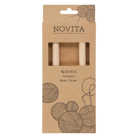 Novita pyöröpuikot 80 cm koivu 12.0 mm, myyntierä 5 kpl