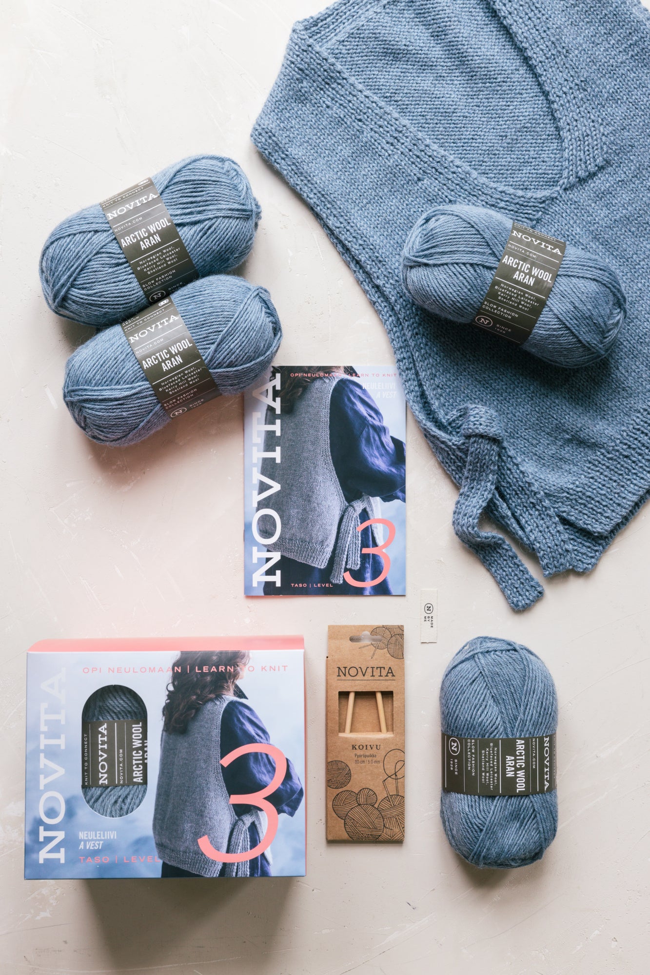 Aloittelijaboksi taso 3, neuleliivi 6 kpl