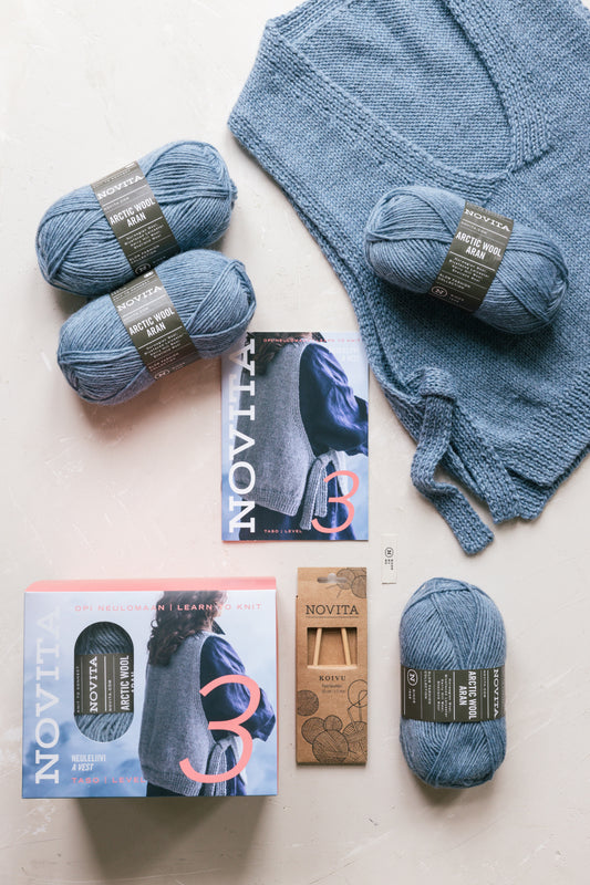 Aloittelijaboksi taso 3, neuleliivi 6 kpl