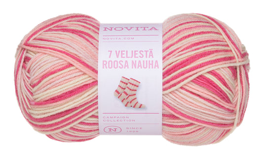 Novita 7 Veljestä Roosa Nauha Raita myyntierä 10 x 150 g