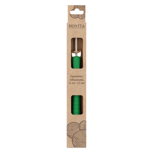 Ergonominen virkkuukoukku 14 cm 2.50 mm, myyntierä 5 kpl