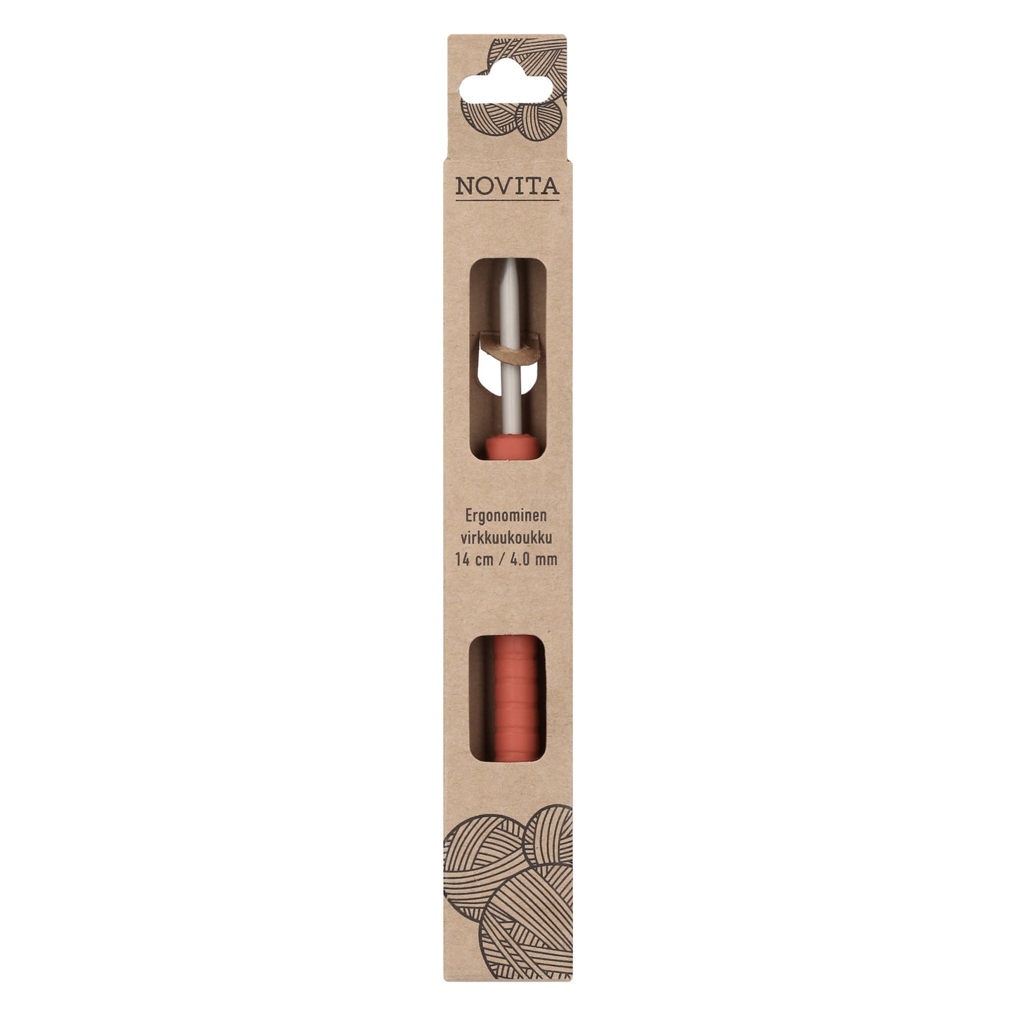 Ergonominen virkkuukoukku 14 cm 4.00 mm, myyntierä 5 kpl