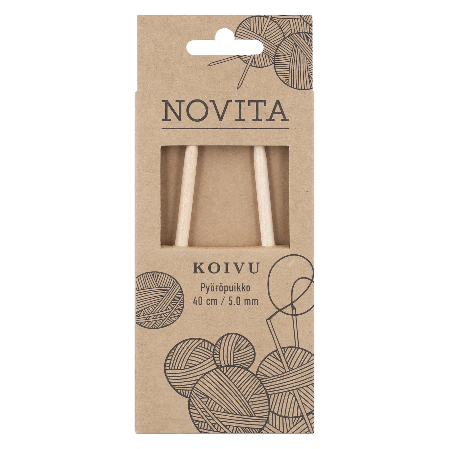 Novita pyöröpuikot 40 cm koivu 5.0 mm, myyntierä 5 kpl
