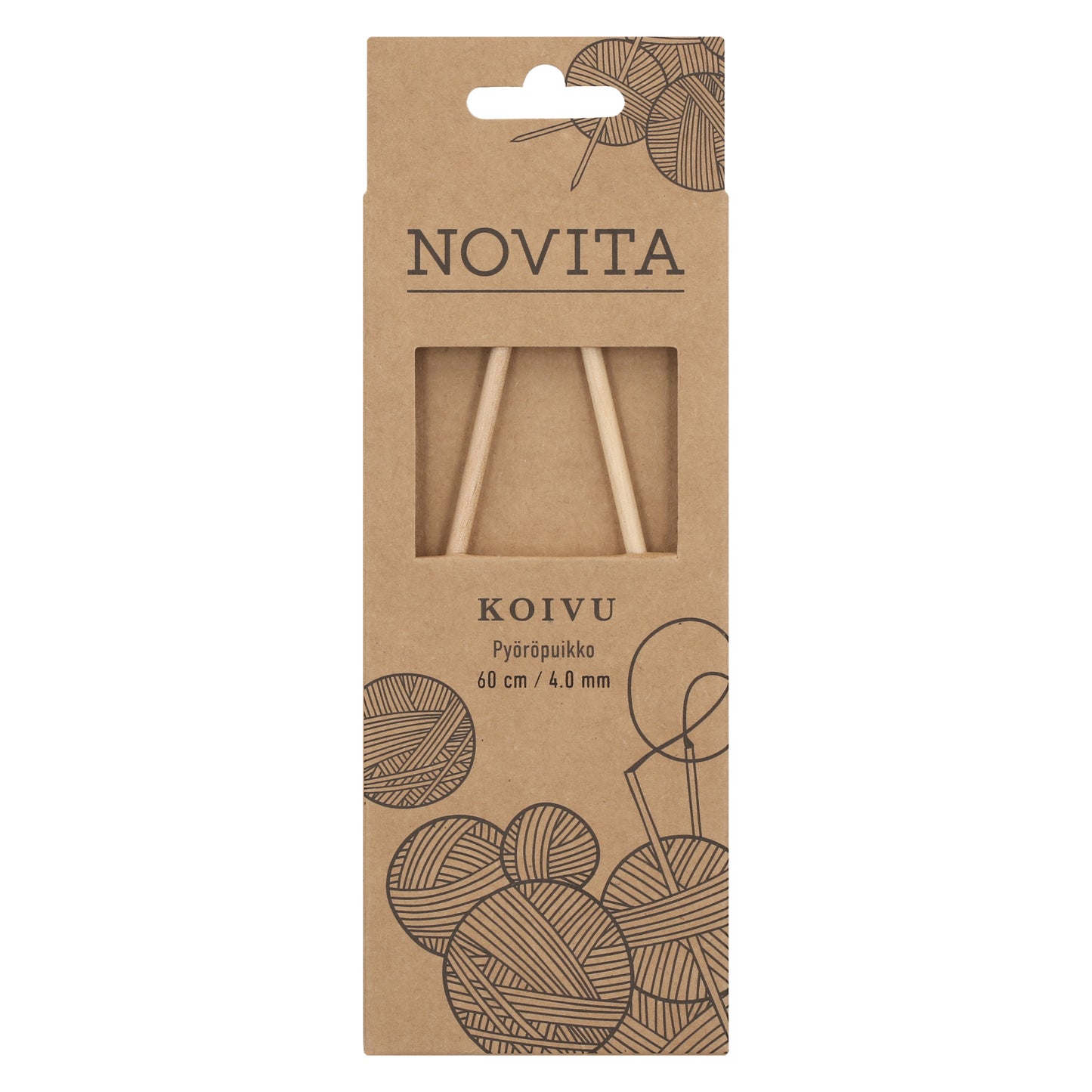 Novita pyöröpuikot 60 cm koivu 4.0 mm, myyntierä 5 kpl