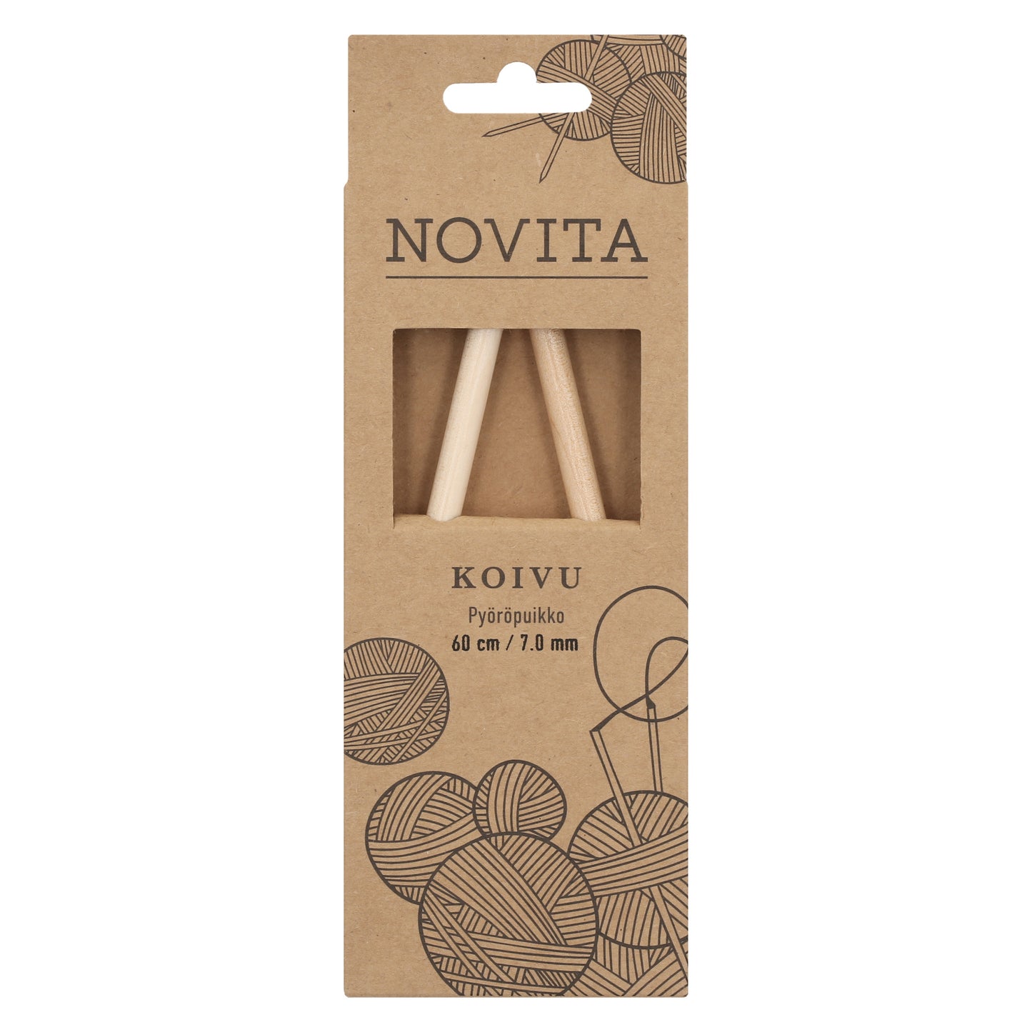 Novita pyöröpuikot 60 cm koivu 7.0 mm, myyntierä 5 kpl