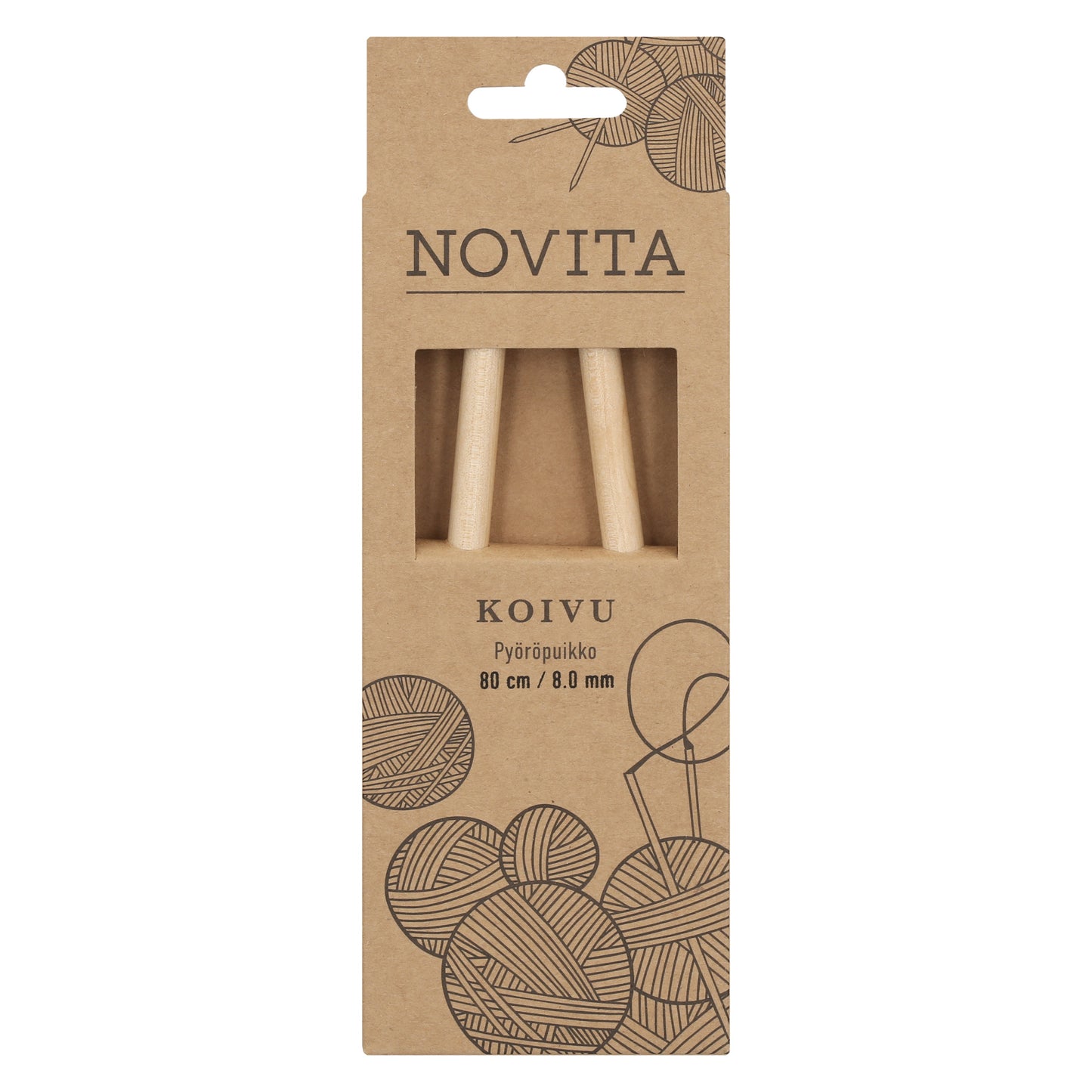 Novita pyöröpuikot 80 cm koivu 8.0 mm, myyntierä 5 kpl