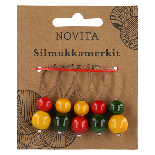 Novita puiset Silmukkamerkit myyntierä 10 ras