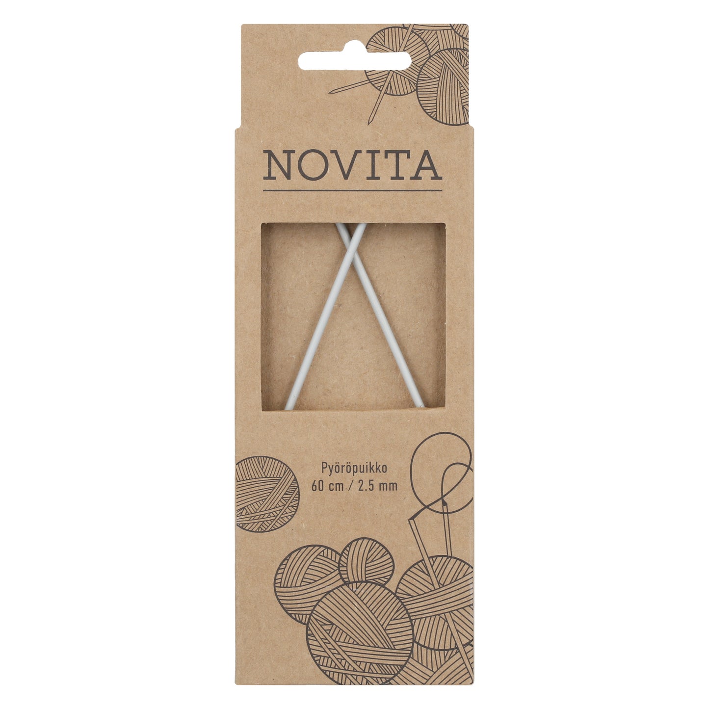 Novita pyöröpuikot 60 cm 2.5 mm, myyntierä 10 kpl