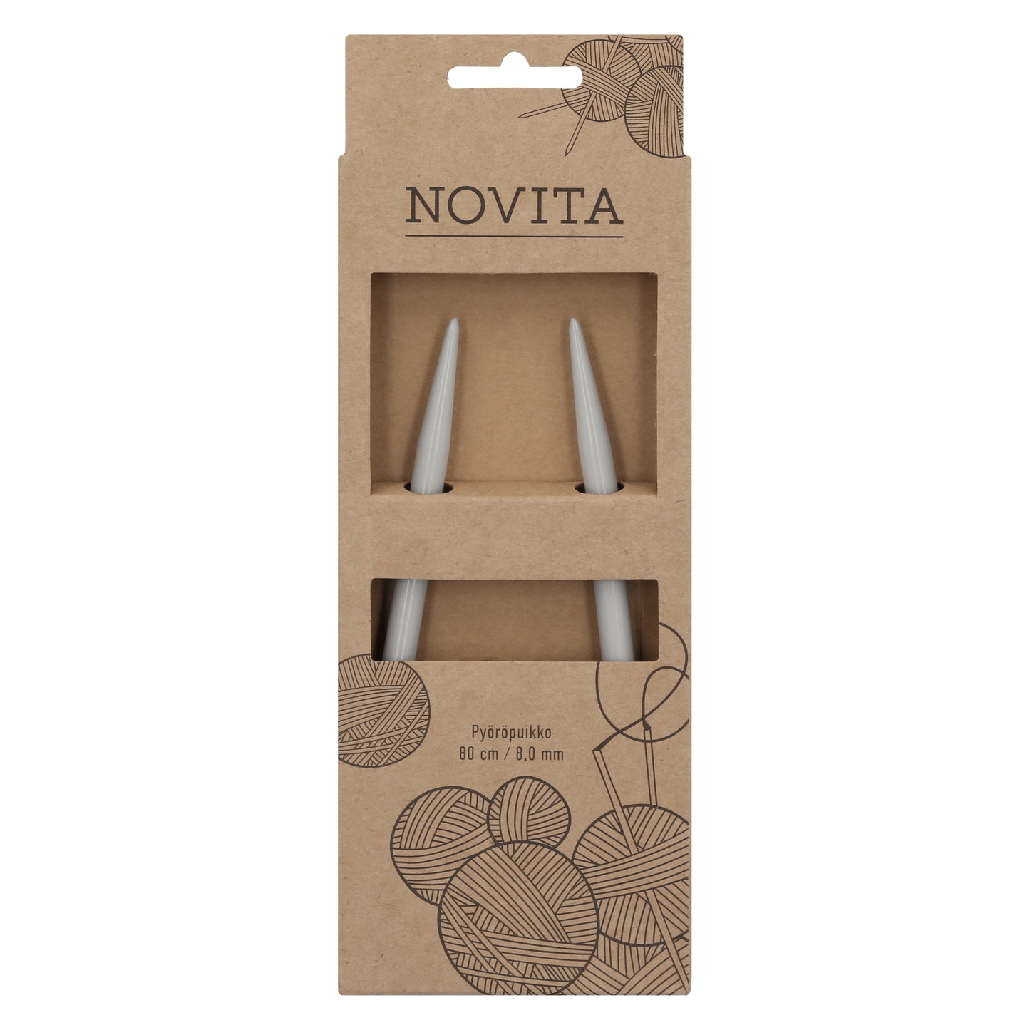 Novita pyöröpuikot 80 cm 8.0 mm, myyntierä 10 kpl