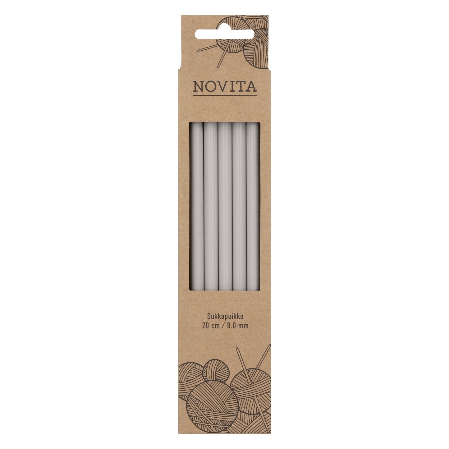 Novita sukkapuikot 20 cm 8.0 mm, myyntierä 10 kpl