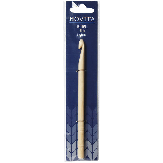 Novita virkkuukoukku 15 cm koivu 8.0 mm, myyntierä 5 kpl